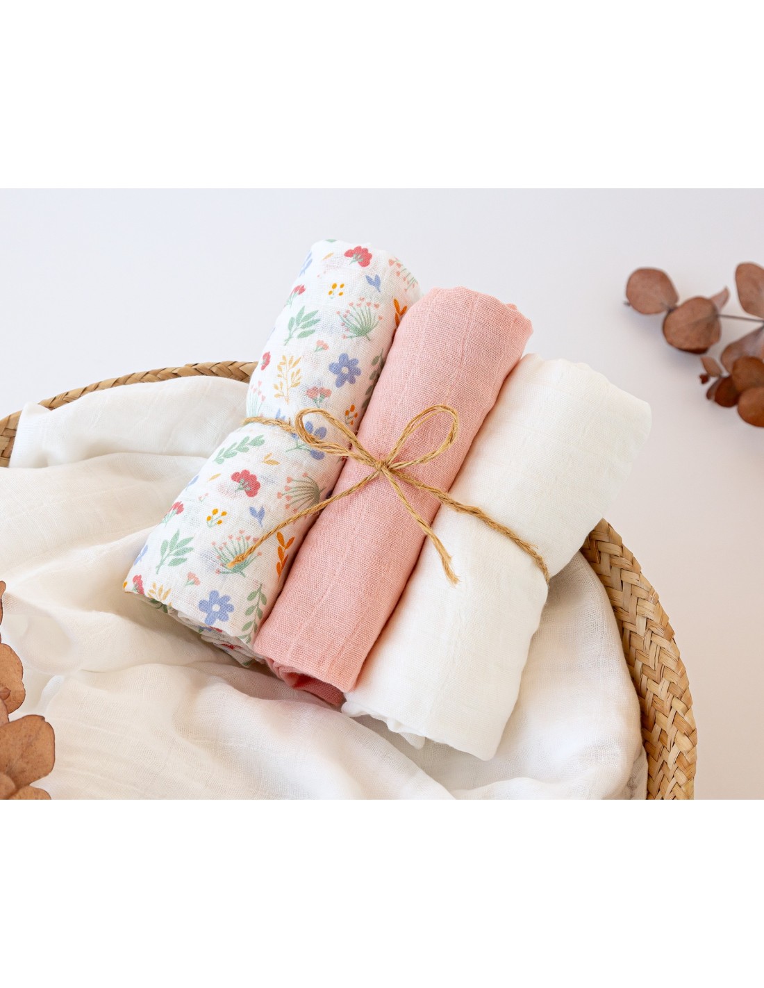 PACK 3 MUSELINAS FLORES